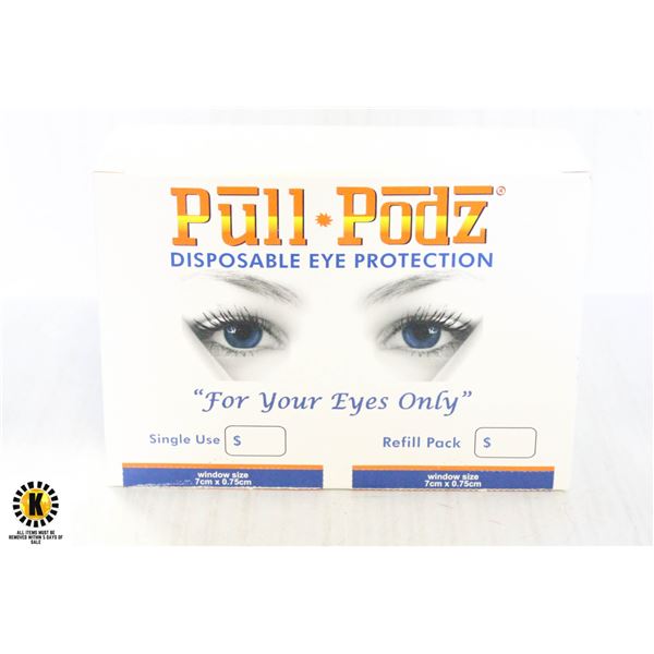 BOX OF PULL PODZ DISPOSABLE EYE PROTECTION