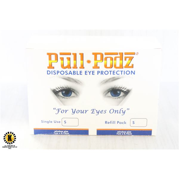 BOX OF PULL PODZ DISPOSABLE EYE PROTECTION