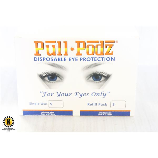 BOX OF PULL PODZ DISPOSABLE EYE PROTECTION