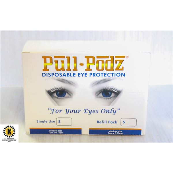 BOX OF PULL PODZ DISPOSABLE EYE PROTECTION