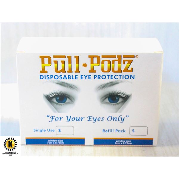 BOX OF PULL PODZ DISPOSABLE EYE PROTECTION