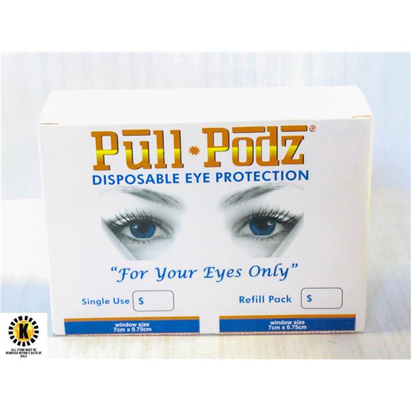 BOX OF PULL PODZ DISPOSABLE EYE PROTECTION