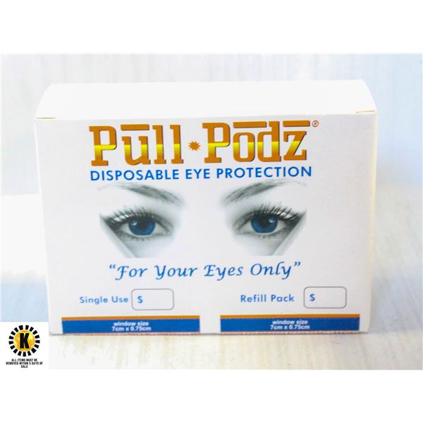 BOX OF PULL PODZ DISPOSABLE EYE PROTECTION