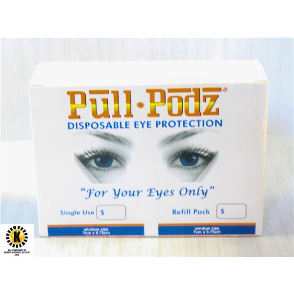 BOX OF PULL PODZ DISPOSABLE EYE PROTECTION