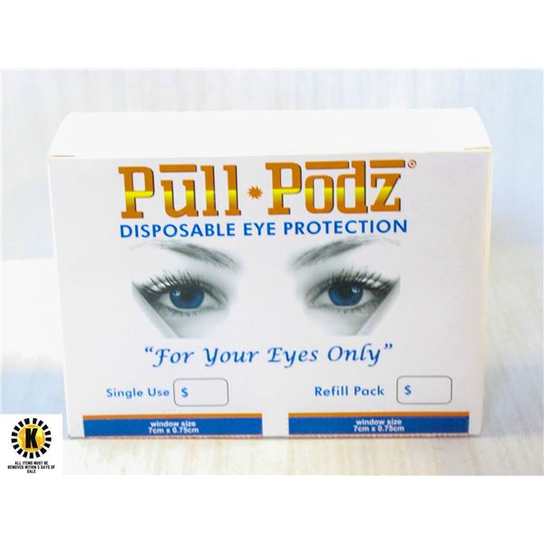 BOX OF PULL PODZ DISPOSABLE EYE PROTECTION