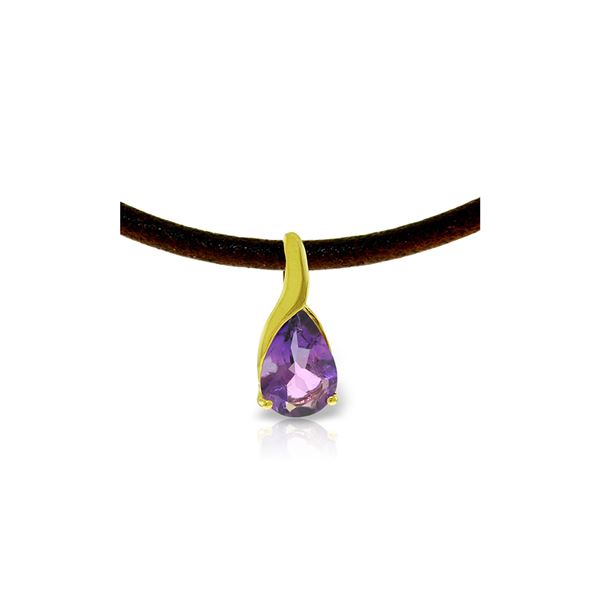 Genuine 4.7 ctw Amethyst Necklace 14KT Yellow Gold - REF-32V3W