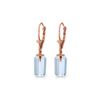 Image 1 : Genuine 9 ctw Blue Topaz Earrings 14KT Rose Gold - REF-25V6W