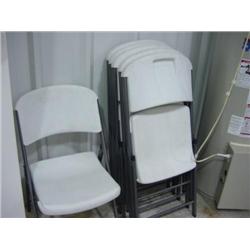 WHITE FOLDING TABLE W/(6) CHAIRS