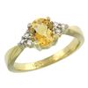 Image 1 : 1.06 CTW Citrine & Diamond Ring 10K Yellow Gold - REF-28M4K