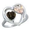 Image 1 : 1.91 CTW Diamond, Quartz & Morganite Ring 10K White Gold - REF-26R5H