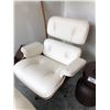 Image 2 : HERMAN MILLER EAMES WHITE LEATHER LOUNGE CHAIR AND OTTOMAN RETAIL PRICE $12,495 CAN