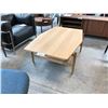 Image 1 : DESIGN WITHIN REACH NATURAL OAK T301 HEXAGONAL  45" X 30" COFFEE TABLE