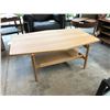 Image 2 : DESIGN WITHIN REACH NATURAL OAK T301 HEXAGONAL  45" X 30" COFFEE TABLE