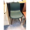 Image 1 : JOBS GREEN LEATHER/WALNUT SIDE CHAIR