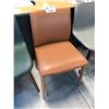 Image 1 : DESIGN WITHIN REACH BROWN LEATHER/OAK SIDE CHAIR