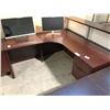 Image 2 : MAHOGANY 6'X6' CORNER COMPUTER DESK