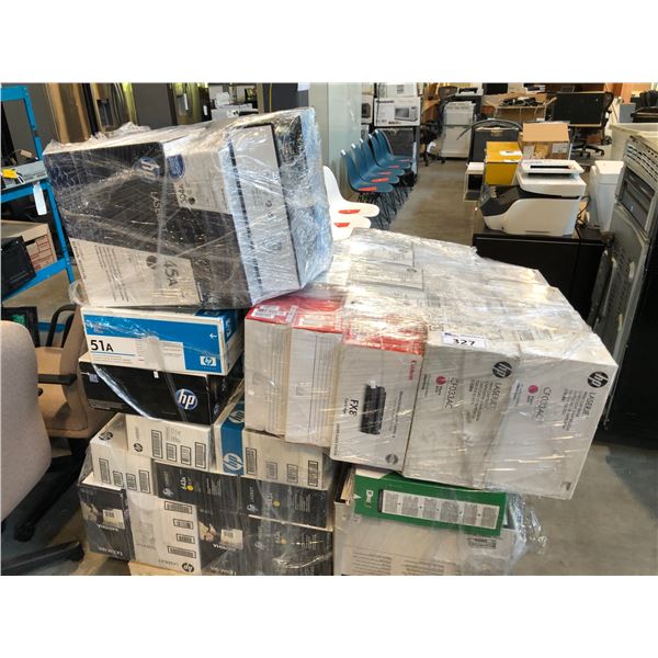 LARGE LOT OF MIXED HP AND CANON TONER CARTRIDGES