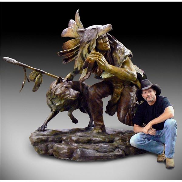Spirit Wolf Bronze by Sculptor Mark David James