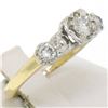 Image 4 : Vintage 14k Yellow & White Gold 0.40 ctw 3 Stone Illusion Set Round Diamond Ring