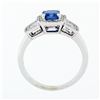Image 9 : 18K White Gold 1.70 ctw AGL Emerald Step Cut Royal Blue Sapphire & Diamond Ring