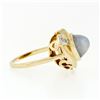 Image 5 : Vintage 14K Gold 6.85 ctw Oval Cabochon Gray Star Sapphire & Diamond Cocktail Ri