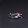 Image 3 : 18K White Gold Pink Sapphire & Diamond Ring by Carlo Rici
