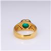 Image 4 : Vintage 18K Yellow Gold Emerald & Diamond Ring