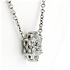 Image 3 : New 14K White Gold 1.05 ctw G VS1 Diamond Petite Flower Cluster Pendant Necklace
