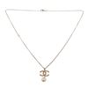 Image 1 : Chanel CC Dangle Pearl Pendant Gold-tone Necklace