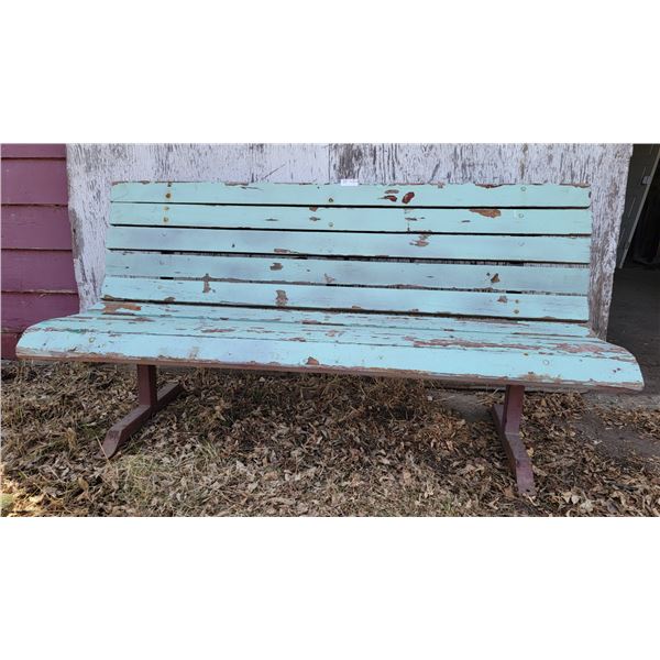 Outdoor Bench With Metal Legs