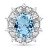 Image 1 : 6.24ct Oval Aquamarine & Diamond Ring