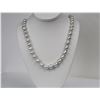Image 1 : 9-12mm South Sea White-Silver Circle Baroque Necklace with Gold Clasp