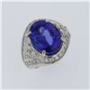 Image 1 : 13.70ct Natural Tanzanite 18K White Gold Ring