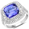 Image 1 : 5.61ct Tanzanite 14K White Gold Ring