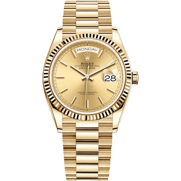 Rolex 36MM Day Date YG Model # 128238