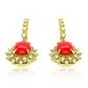 Image 1 : 4.76ct CORAL 14K Yellow Gold 9.2gm Earrings