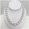 Image 2 : 15-18mm South Sea White Round Pearl Necklace with Gold Clasp