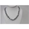 Image 1 : 9-11mm Tahitian Platinum Silver Unique Baroque Necklace with Gold Clasp