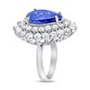 Image 2 : 6.21ct Pear Tanzanite & Diamond Ring