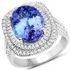 Image 1 : 6.38ct Tanzanite 14K White Gold Ring