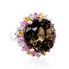 Image 2 : 26.20ct Natural Bi Color Tourmaline, CEYLON Yellow Sapphire & CEYLON Pink Sapphire Ring
