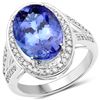 Image 1 : 6.18ct Tanzanite 14K White Gold Ring