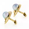 Image 4 : Large Vintage 14K Yellow Gold Round Gray Pearl Open Textured Swirl Cuff Links