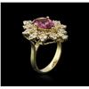 Image 3 : 14KT Yellow Gold 3.57 ctw Tourmaline and Diamond Ring