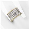 Image 3 : Vintage 18k Gold 3.6 ctw Pave Round Diamond Wide Eternity Band Twisted Wire Edge