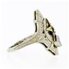 Image 9 : Antique Art Deco 18k Gold European Diamond Engraved Enamel Masonic Dinner Ring