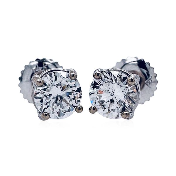 1.02 ctw Diamond Stud Earrings - 14KT White Gold