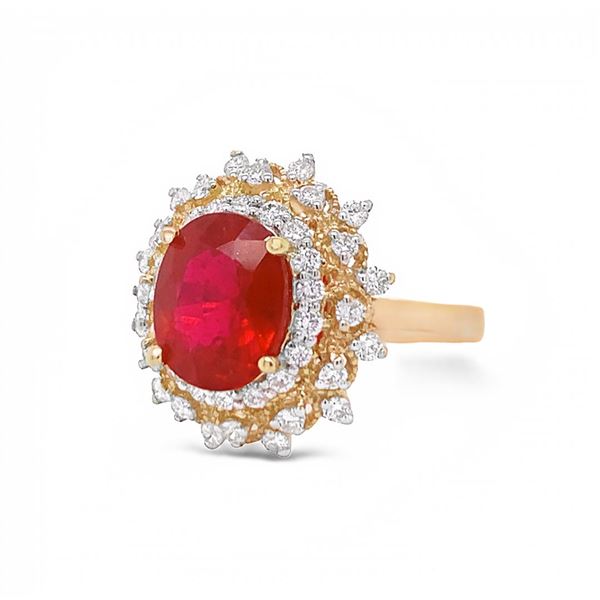 14K Ruby Cocktail Ring 3.37 ct