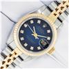 Image 2 : Rolex Ladies 2T Quickset Factory Blue Vignette Diamond Dial With Papers & Box