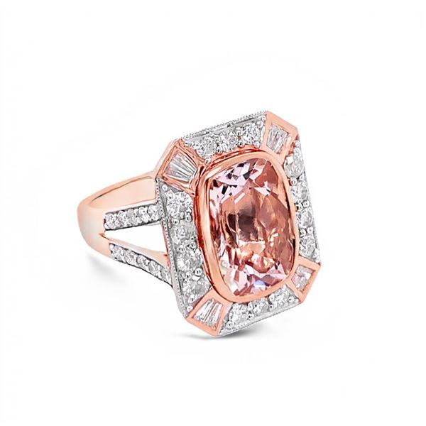 14K Morganite Ring 4.96 ct